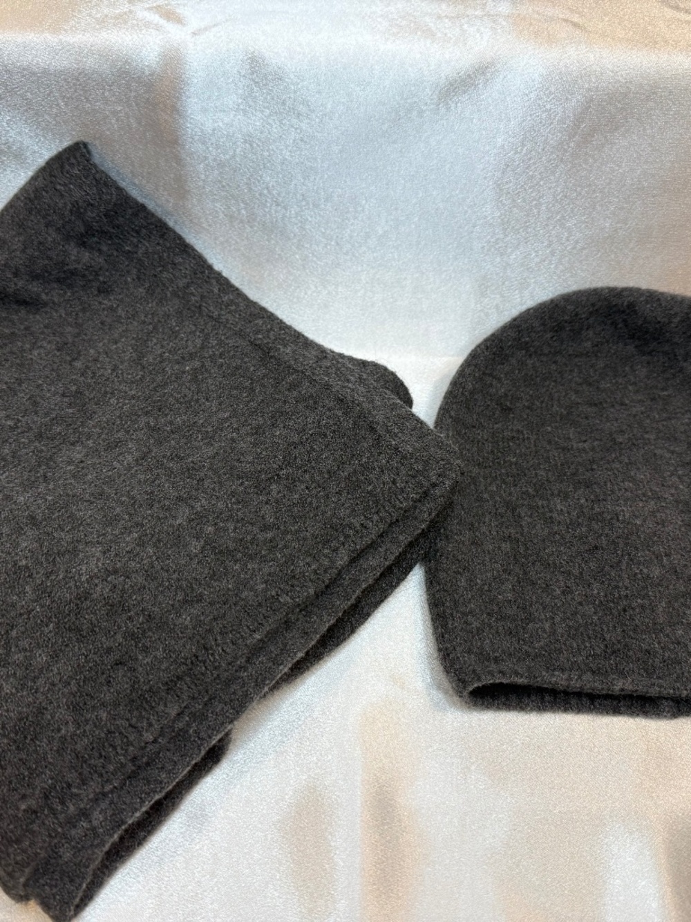 Women's Zara Knit Beanie and Matching Scarf Set - Charcoal Gray